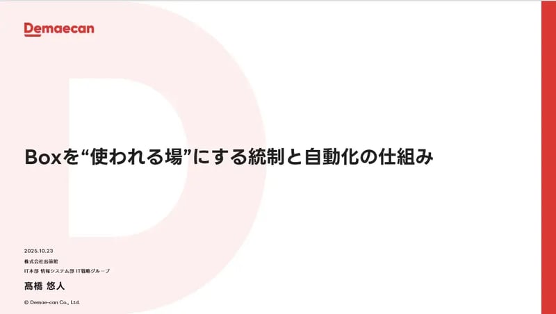 Boxを“使われる場”にする統制と自動化の仕組み【株式会社出前館様 発表事例】