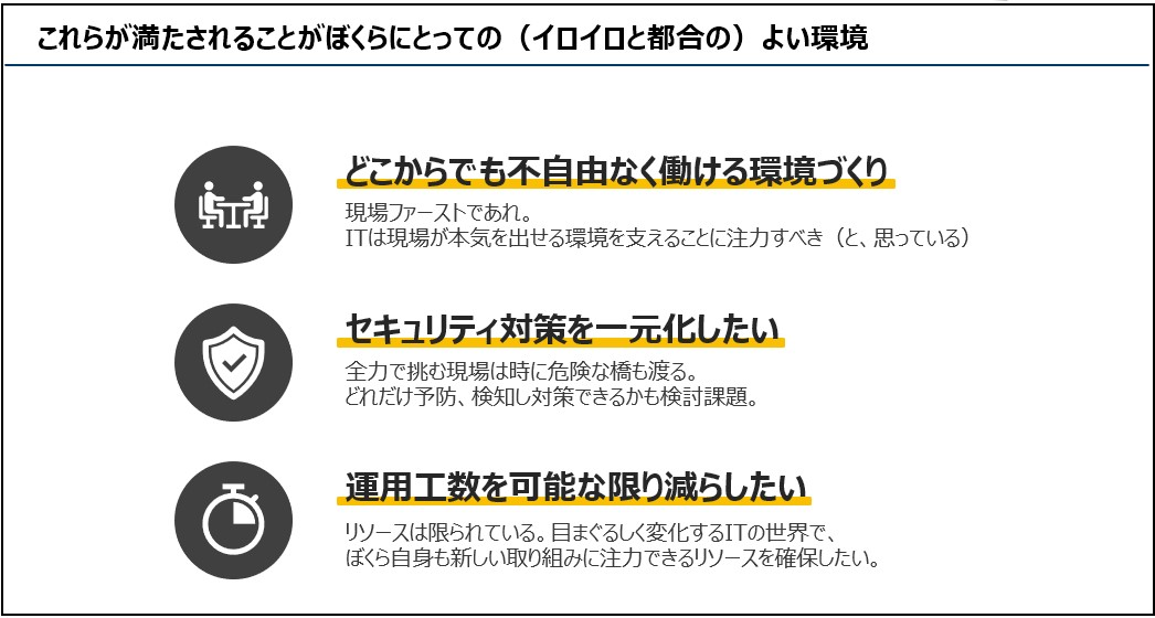 働く人にとってのよい環境を定義すると？