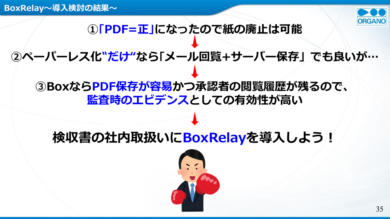 たたき上げ営業マンが一人で作ったBox Relay～営業事務作業の効率化とペーパーレス化を実現～ [オルガノ様発表事例]02