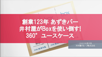 創業123年あずきバー井村屋がBoxを使い倒す! 360°ユースケース